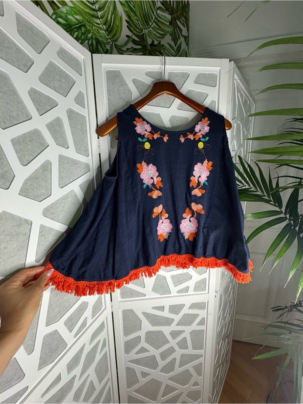 BiBi Navy Top with Pink Star Label